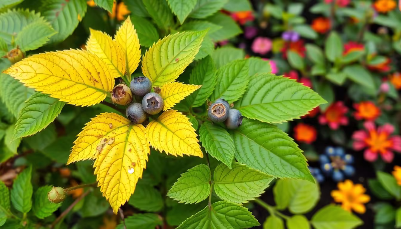 Objawy przenawożenia borówki amerykańskiej.
